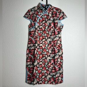 NWT Chinese new year dress cheongsam qipao dress S/M pink red blue floral